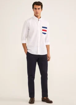 Chemise Nautique En Popeline De Coton