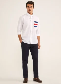 Chemise Nautique En Popeline De Coton