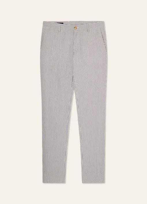 Chino En Coton Seersucker Teint