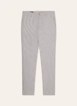Chino En Coton Seersucker Teint