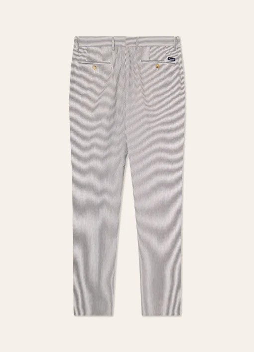 Chino En Coton Seersucker Teint