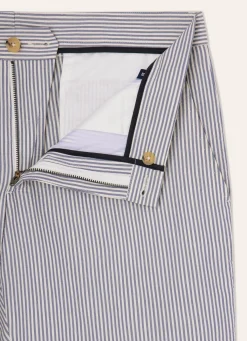 Chino En Coton Seersucker Teint