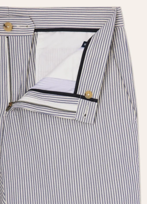 Chino En Coton Seersucker Teint