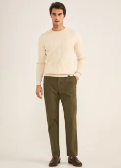 Pantalon En Popeline Elastique