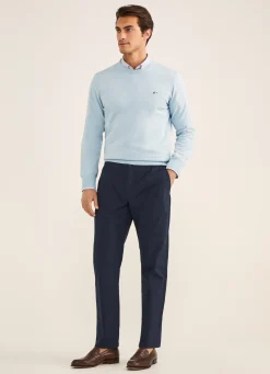 Pantalon En Popeline Elastique