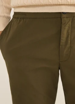 Pantalon En Popeline Elastique