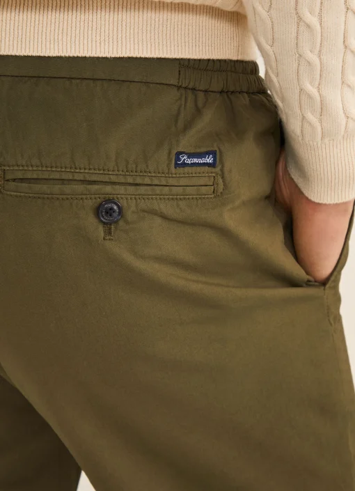 Pantalon En Popeline Elastique