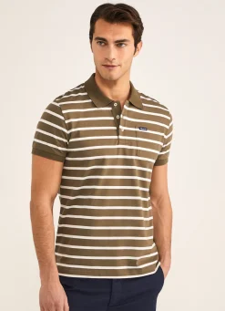 Polo En Jersey De Coton A Rayures