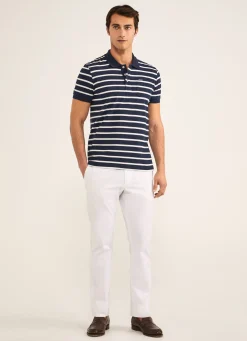 Polo En Jersey De Coton A Rayures