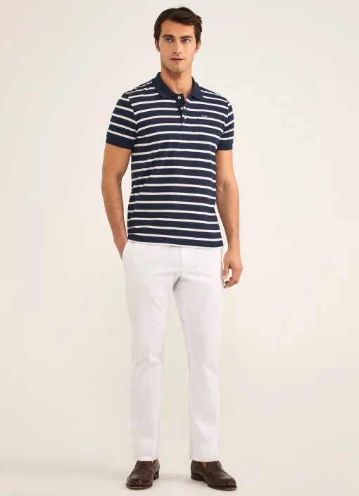 Polo En Jersey De Coton A Rayures
