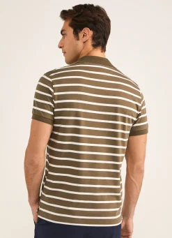 Polo En Jersey De Coton A Rayures
