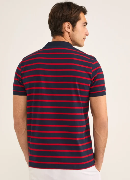 Polo En Jersey De Coton A Rayures