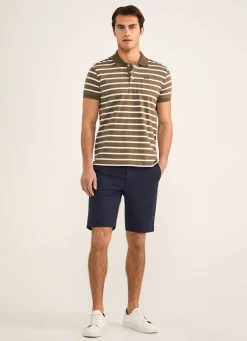 Polo En Jersey De Coton A Rayures