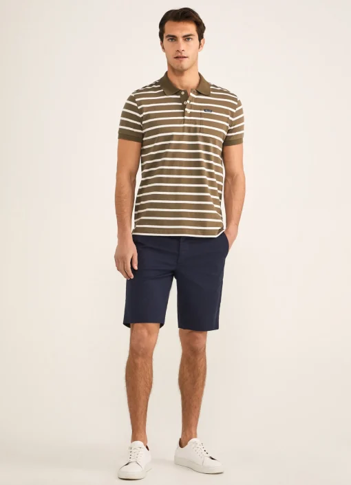 Polo En Jersey De Coton A Rayures