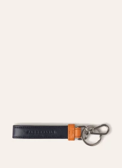 Porte-Cles En Cuir Bicolore