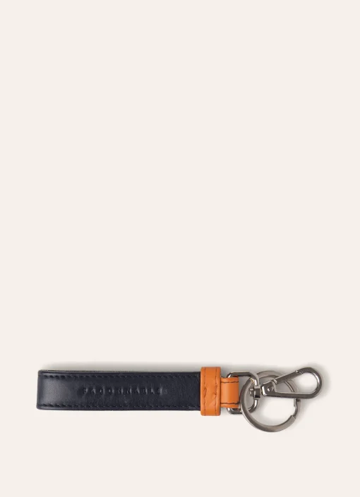 Porte-Cles En Cuir Bicolore