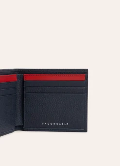Portefeuille En Cuir Contraste