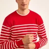 Pull A Rayures En Intarsia