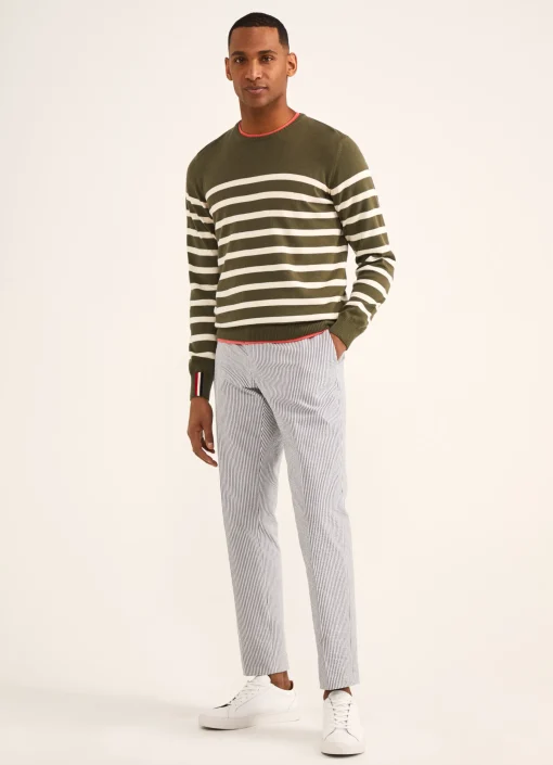 Pull A Rayures En Intarsia