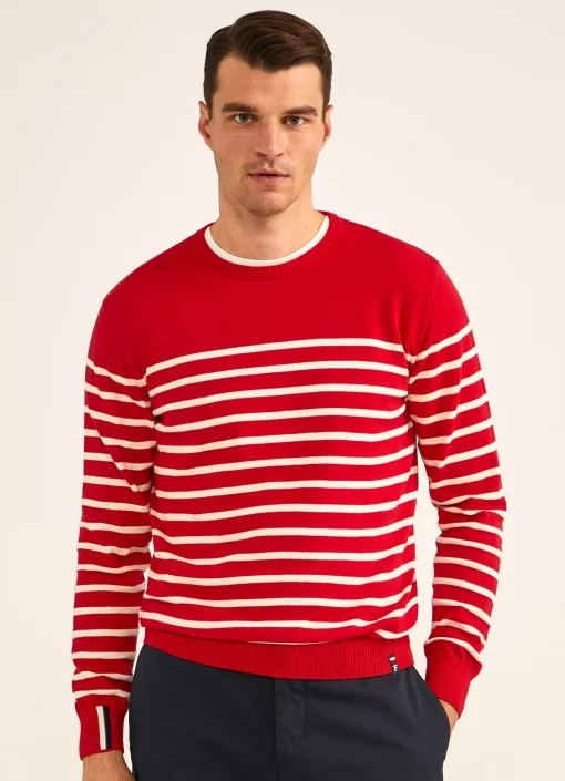 Pull A Rayures En Intarsia