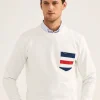 Sweat-Shirt A Poche A Rayures