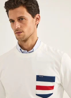 Sweat-Shirt A Poche A Rayures