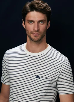 T-Shirt En Jersey De Coton A Rayures