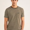 T-Shirt En Jersey De Coton A Rayures