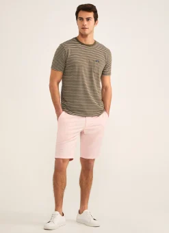 T-Shirt En Jersey De Coton A Rayures