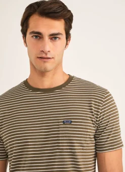 T-Shirt En Jersey De Coton A Rayures