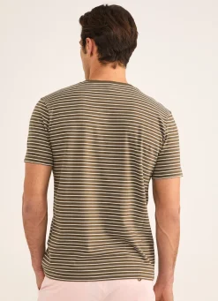 T-Shirt En Jersey De Coton A Rayures