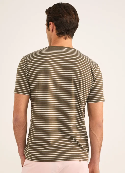 T-Shirt En Jersey De Coton A Rayures